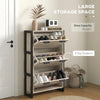 Narrow Shoe Cabinet 3 Drawers 18 Pairs Slim Shoe Storage Cupboard 3 Flip Doors