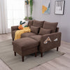 Luxury 3 Seater Corner Sofa Armchair Settee Couch with Footstool Living Room