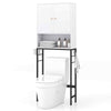 Over The Toilet Storage Cabinet Free Standing Toilet Rack w/ Doors White
