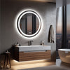 Fogless Round LED Bathroom Mirror Frameless Wall Mount Dustproof Memorize Mirror
