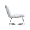 Modern Accent Chair Linen Fabric Upholstered Lounge Armchair Metal Cross Legs UK