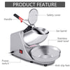 200W Portable Electric Ice Shaver Ice Crusher Machine Snow Cone Maker Silver