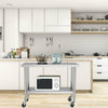 Commercial Stainless Steel Catering Table Work Bench Worktop Backsplash / Wheel