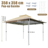 3.5 x 3.5M Outdoor Pop up Tent Gazebo Portable Canopy Shelter w/ Wheeled Bag