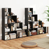Wooden Storage Organizer 4-Tier Stepped Bookshelf-Black
