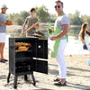 Outdoors Charcoal Barbeque Vertical Charcoal Smoker-Black