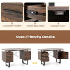 Home Office Desk Computer Desk with Metal Frame-Coffee