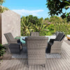 Luxury Garden 4 Seater 115cmx73cm = Round Dining Set - Outdoor Rattan Furniture