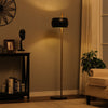 Tall Floor Lamp for Bedroom Living Room, Industrial Standing Lamp, Black Metal u