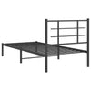 Metal Bed Frame with Headboard Black 90x200 cm m