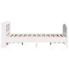 Bed Frame with Headboard White 150x200 King Size Solid Wood Pine L7J2