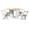 5 Piece Dining Set Foldable White Pinewood W5P4