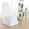 100x White Pleated Skirt Chair Covers Seat Protector Slip Stretch Dining Wedding