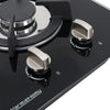 Built In 2/4/5 Burner Black Glass On Gas Wok Burner Hob With Cast Iron Pan Stand