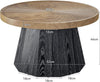 Round Coffee Table for Living Room 80cm Farmhouse Wooden Circle Center Tea Table