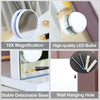 Hollywood Dressing Table Mirror Vanity Lighted Cosmetic 14 LED Dimmable Bulb UK