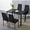 Compact Glass Dining Table 4 Seater 105cm in Length Black Home Kitchen Furniture