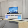 Large 200CM LED TV Stand Cabinet Unit Modern High Gloss Door LED Light White