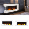Electric Fireplace Suite Wooden Surround Remote LED Flame Fire 52inch 2kW Heater