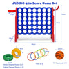 Giant 4 in a Row Game Jumbo Connect 4 Garden Games w/42 Rings Basketball Hoop
