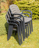 Garden Patio Bistro Chairs Table Set Grey Plastic Coffee Outdoor Furniture Set