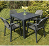 Garden Patio Bistro Chairs Table Set Grey Plastic Coffee Outdoor Furniture Set