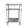 Elegant Mirrored End Table Bed Side Table with Storage for Living Room Bedroom