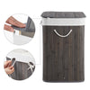 Mondeer 150L Bamboo Laundry Basket with Lid Foldable Washing Clothes Bin Hamper