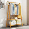 Bamboo Folding Garment Coat Clothes Stand Rack Hat Shoe Hanger Holder Shelf Tidy