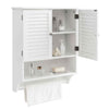 COSTWAY Bathroom Wall Cabinet Hanging Medicine Cabinet w/Towel Bar-White