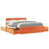 Bed with Drawers and Wax Brown 160x200 Solid Wood Pine G1Y2
