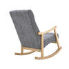 Solid Wood Rocking Chair Upholstered Linen/Velvet Fabric High Back Lounge Seat