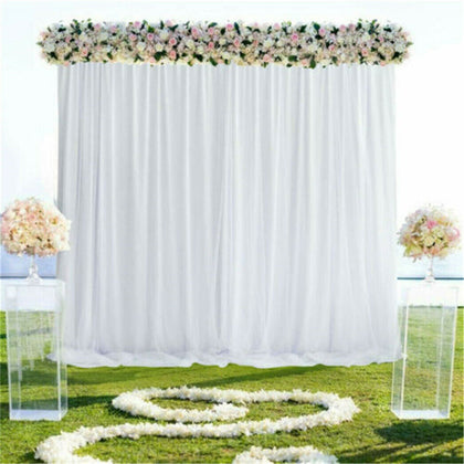 2m/3m/6m White Stage Background Drape Soft Curtains Wedding Christmas Party Home