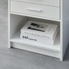 White LED Bedside Cabinet Table Side Table Display Drawers Shelf Storage Socket