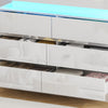 6 Drawer Cabinet Chest of Drawers High Gloss Storage with LED Lights Furniture