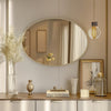 Gold Aluminum Frame Oval Vanity Mirror Wall Mounted Art Mirror for Bedroom Decor
