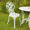 White Bistro Set Outdoor Patio Garden Furniture Table and 2 Chairs Metal