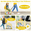 2PC Kids Luggage Set 18”Ride-on&Carry-on Hardshell Suitcase 12”Backpack Yellow