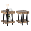 2 x Contemporary Coffee Side Table with Metal Legs & Detailing 400mm W