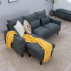 3 Seater with Ottoman Upholstered Sofa Couch Linen Fabric Loveseat Living Room