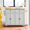 Kitchen Storage Trolley Cart Rolling Island Shelves Cupboard W/ Drawer & Cabinet