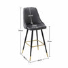 Pair Barstools Soft Upholstered Seat Kitchen Breakfast Counter Bar Stool Chair