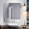 LED Bathroom Mirror Cabinet Shaver Socket Illuminated Button Black Iron Frame
