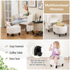 Upholstered Velvet Barrel Chair and Ottoman Set Modern Accent Armchair