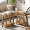Tribesigns End Table, Wood Side Table with 2-Tier Storage Shelf for Living Room