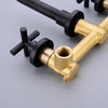 Bathroom Brass 2 Handle Wall Mounted Swivel Spout Faucet Basin Mixer Taps UK