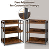 3-Tier Bookshelf Industrial Corner Bookcase Floor Storage Shelf Display Rack