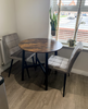 Round Dining Table Vintage Industrial Style Rustic Metal Small Kitchen Furniture