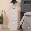 Slim Tall Bedside Table Cabinet with Drawer & Storage Space for Bedroom