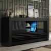 Modern 145cm TV Unit Cabinet | Black High Gloss Doors | TV Stand with Free LED